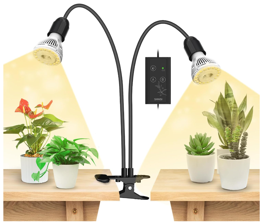 SANSI clip-on grow light with two heads